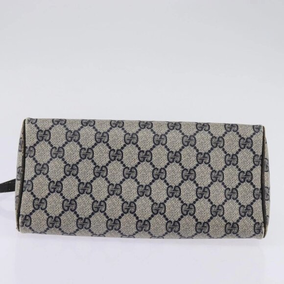 GUCCI GG Supreme Shoulder Bag PVC Navy Gold Auth 148266 - Picture 7 of 16